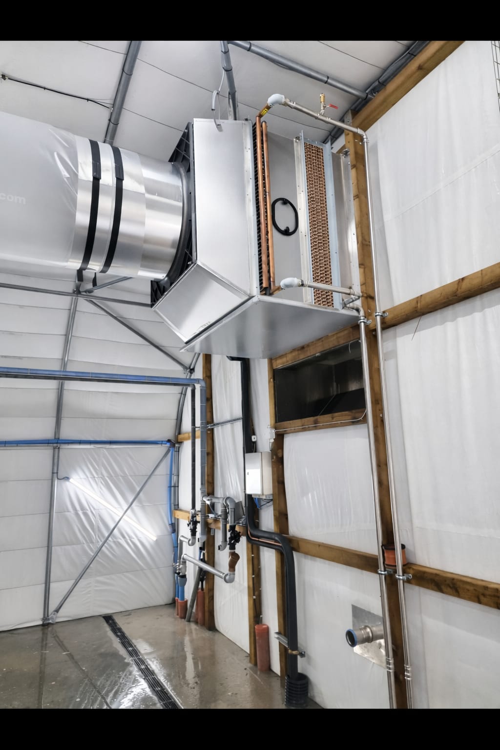 Air Handling Unit installed inside growing room