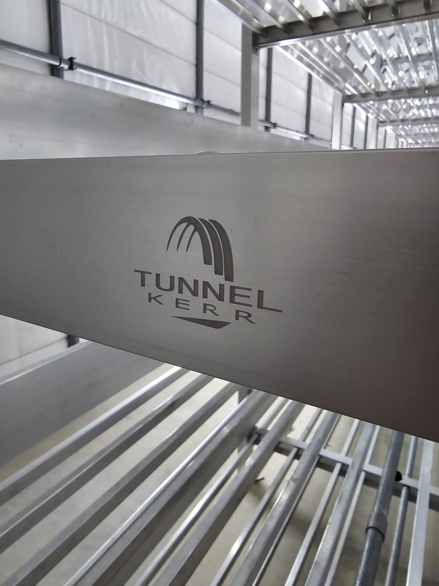 Tunnel Kerr branded aluminium shelving